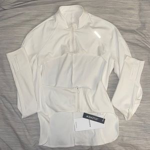 Jelenew WHITE cut-out cycling zip up